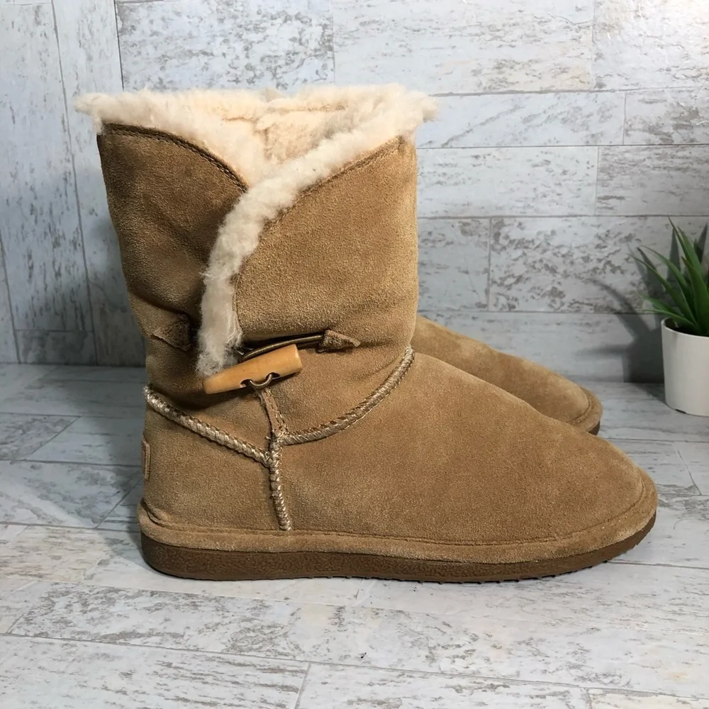Bjorndal Suede Ankle Booties Joey Wool Lined Brown 6M‎